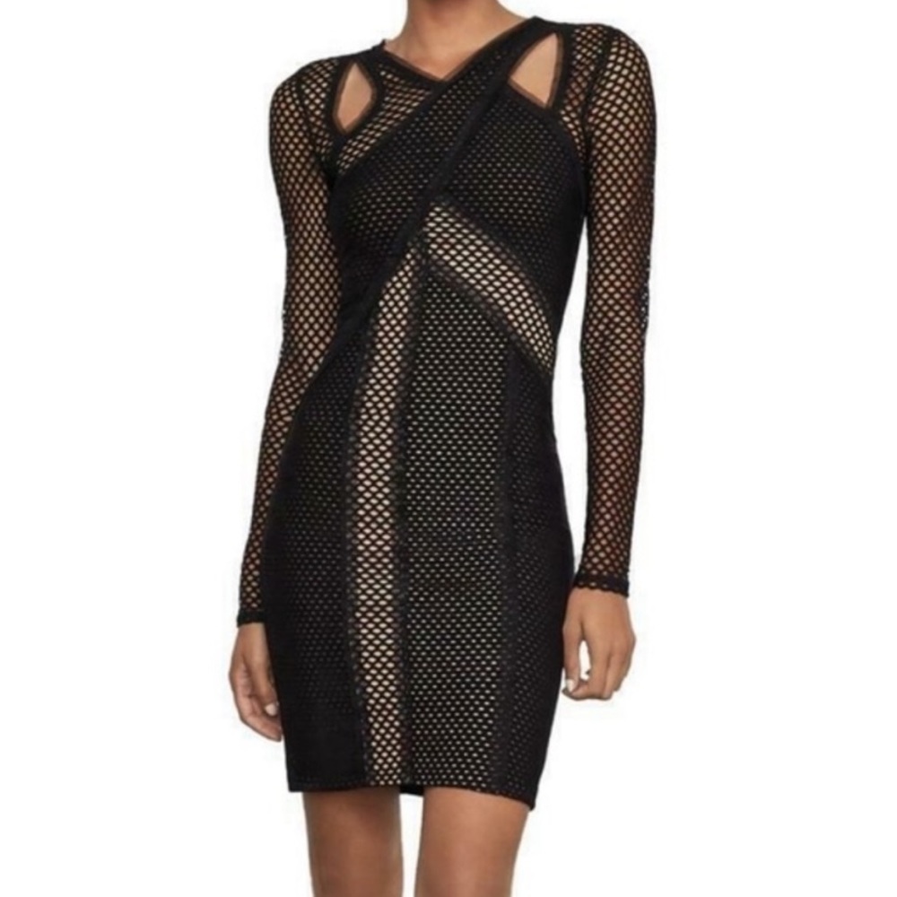 BCBG MaxAzria Jaylynn Mesh Patchwork Dress